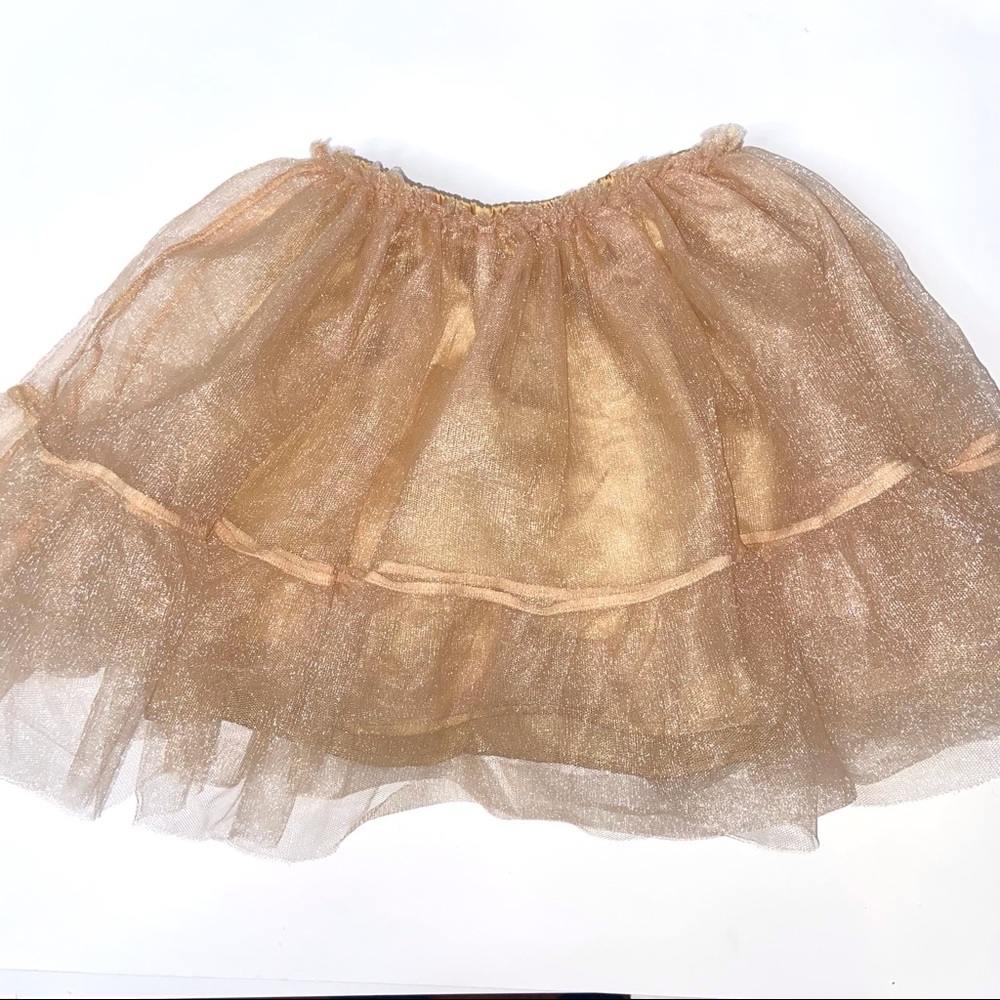 Girls Ruby & Bloom Gold Tulle Skirt 5